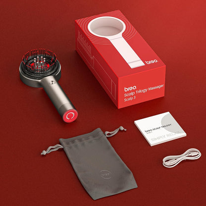 Blassier™ Breo Scalp3 - Cepillo profesional para masaje de cabello con calor